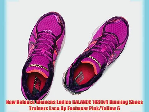 New Balance Womens Ladies BALANCE 1080v4 Running Shoes Trainers Lace Up Footwear Pink/Yellow