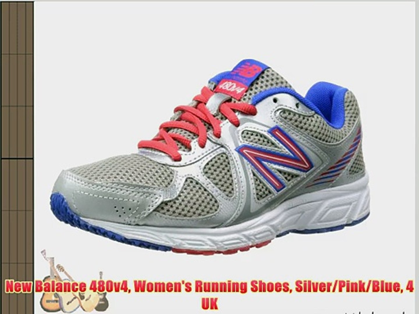 New Balance 480v4 Women's Running Shoes Silver/Pink/Blue 4 UK - video dailymotion