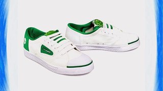 Dunlop GREEN FLASH Unisex Retro Trainers White/Green UK 6.5