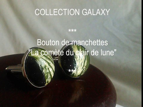 Boutons de manchettes hommes, kaki, or, noir : faits main