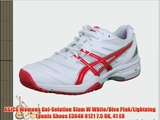 ASICS Womens Gel-Solution Slam W White/Diva Pink/Lightning Tennis Shoes E364N 0121 7.5 UK 41