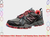 New Balance 610v2 Women's Trail Running Shoes Grey/Red 4 UK