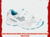 Ladies Womens Blue White Velcro Gym Running Trainers Shoes Size 3-9 (5)