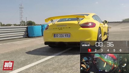 2015 Nouvelle Porsche Cayman GT4 : 0 à 100 km/h sur le circuit de Montlhéry - AutoMoto