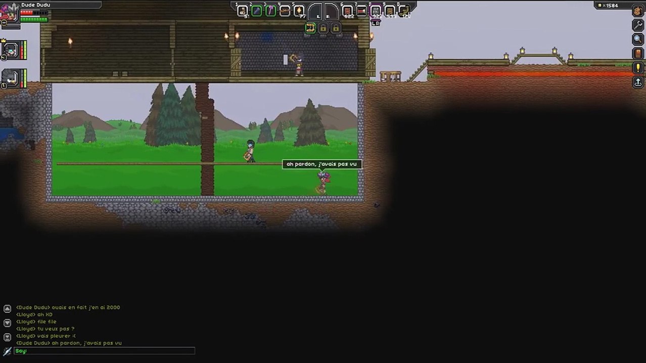 Construction d'un HLM dans Starbound avec Tori...