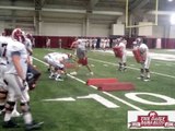 Alabama offensive line does its spirited pull drill