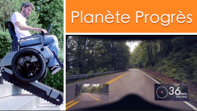 Planète Progrès : la gravitation alimente cette lampe et une gourde vous conseille de boire