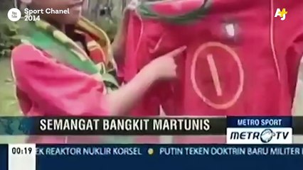 Martunis, Tsunami Surviver following footsteps of his idol Soccer player Cristiano Rolando