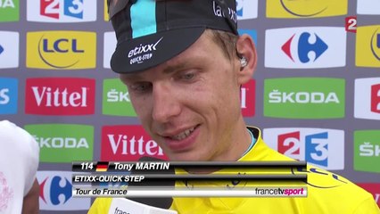 VIDÉO - La joie du nouveau maillot jaune Tony Martin