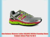 New Balance Womens Ladies BALANCE W860v4 Running Shoes Trainers Silver/Pink/Yel UK 5