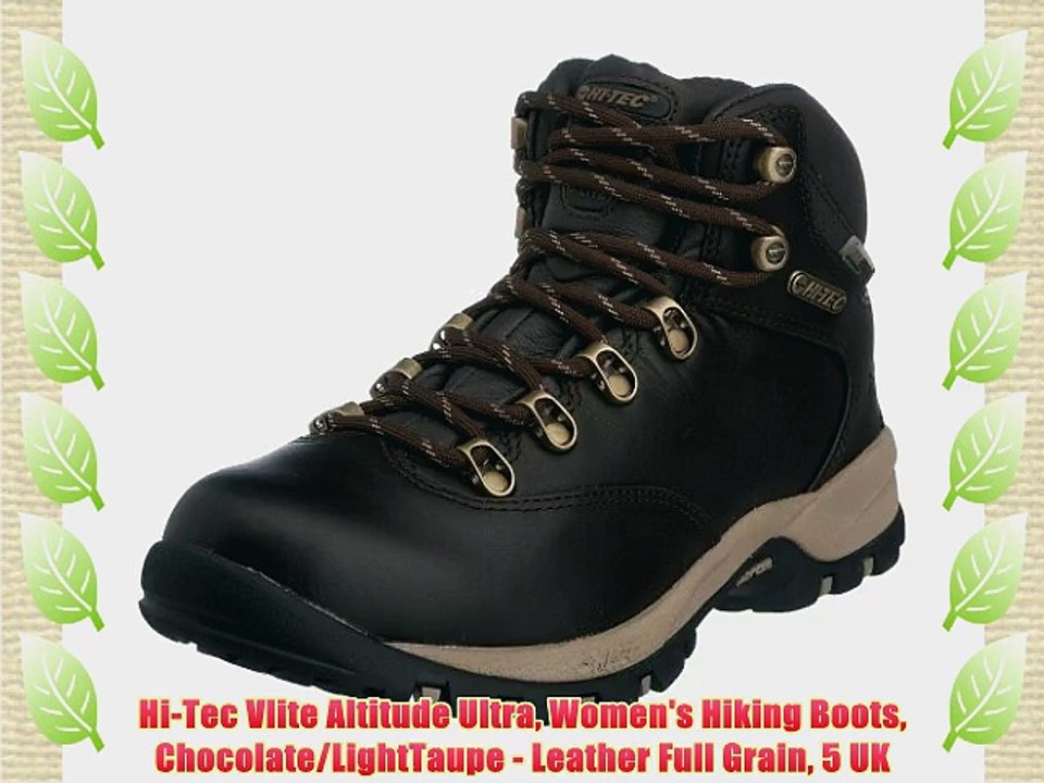 Hi-Tec Vlite Altitude Ultra Women's Hiking Boots Chocolate/LightTaupe - Leather Full Grain