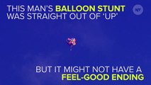 Man Ties 100 Helium-Filled Balloons To His Lawn Chair, Launches Into The Sky