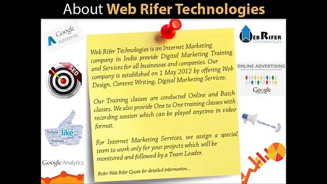 seo training in chennai, search engine optimization training, web rifer