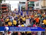 Sindicatos preparan una gran manifestación para protestar por el ajuste salarial