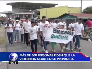 Vecinos de Guácimo marcharon en busca de la paz en Limón
