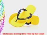 Kids Havaianas Brasil Logo Citrus Yellow Flip Flops Sandals
