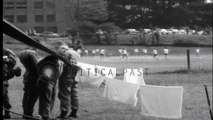 US 101st Airborne Division guards escort African American students at Little Rock...HD Stock Footage