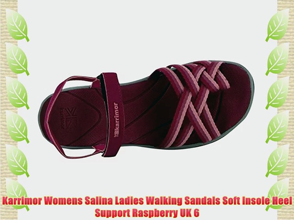 Karrimor Womens Salina Ladies Walking Sandals Soft Insole Heel Support Raspberry UK 6 - video