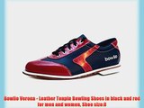Bowlio Verona - Leather Tenpin Bowling Shoes in black and red for men and women Shoe size:8