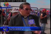 Previo a la misa el Papa Francisco mantuvo una reunión con los obispos del Ecuador