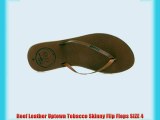 Reef Leather Uptown Tobacco Skinny Flip Flops SIZE 4