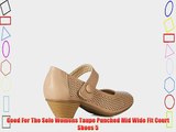 Good For The Sole Womens Taupe Punched Mid Wide Fit Court Shoes 5
