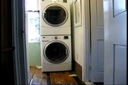 Installing a washer dryer stacking kit