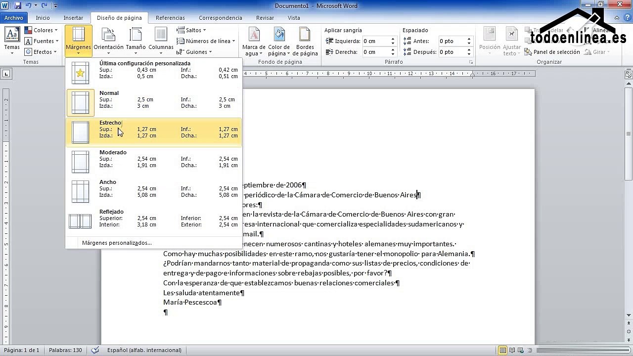 10 Definir los márgenes