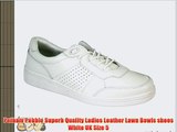 Pelham Pebble Superb Quality Ladies Leather Lawn Bowls shoes White UK Size 5