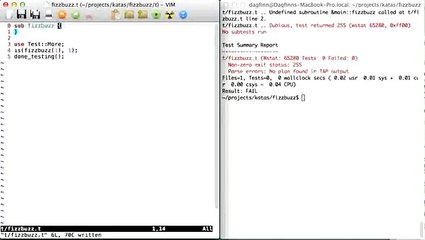 FizzBuzz kata - Test Driven Development in Perl