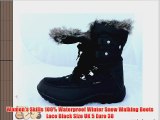 Women's Skills 100% Waterproof Winter Snow Walking Boots Lace Black Size UK 5 Euro 38