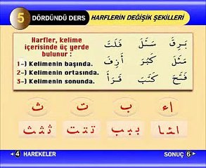 Kuran Öğretmeni 4 Harflerin Diğer şekilleri