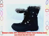 Women's Skills 100% Waterproof Winter Snow Walking Boots Lace Black Size UK 4 Euro 37