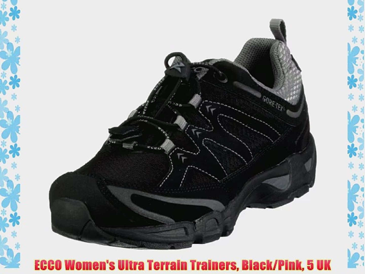 ⁣ECCO Women's Ultra Terrain Trainers Black/Pink 5 UK