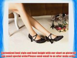 Minitoo Ladies Ribbon Knot Black Satin Ankle Wrap Latin Dance Shoes 6 M UK