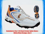 Kookaburra Flex T/20 Dual Cricket Spike Shoes - White/Blue/Orange Size 8