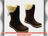 Size 7 Merrell Women's Oslo Waterproof Espresso Brown Warm Lined Leather Boots