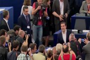 Tsipras arrives at European Parliament