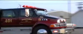 Pumper 204 Rescue Truck 401 Brush Truck 101 and Tanker 302 Responding to Fire