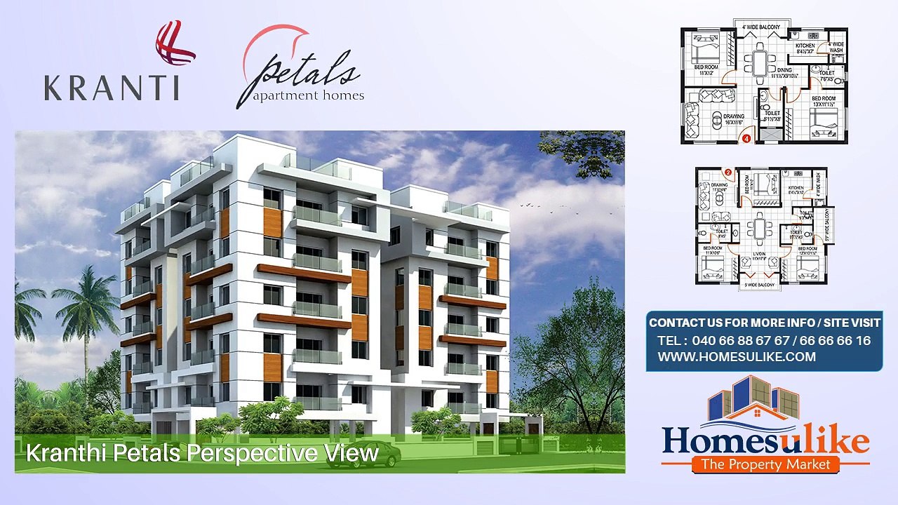 3BHK Flats for Sale in Kondapur, Hyderabad at Kranti Petals on Homesulike