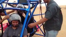 Erica Flying a ParaMotor Trike in Saudi Arabia