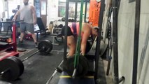 450 lbs deadlift for 3 reverse bands and block