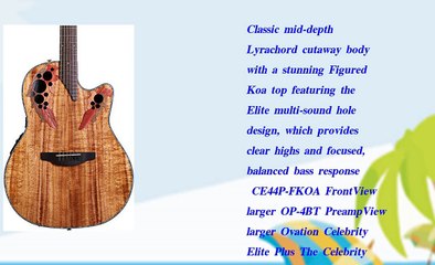 Ovation CE44P FKOA Acoustic Electric Guitar  Figured