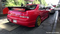 Nissan Skyline GT-R R33 V-Spec + Toyota Supra - Sound!