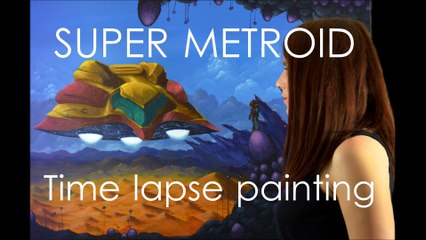SUPER METROID - Timelapse painting video HD - speedrun in acrylic