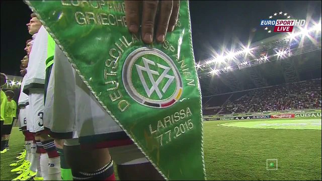 Greek fans boo the german anthem after the referendum! Euro Under 19 Germany 0-3 Spain 7/7/2015