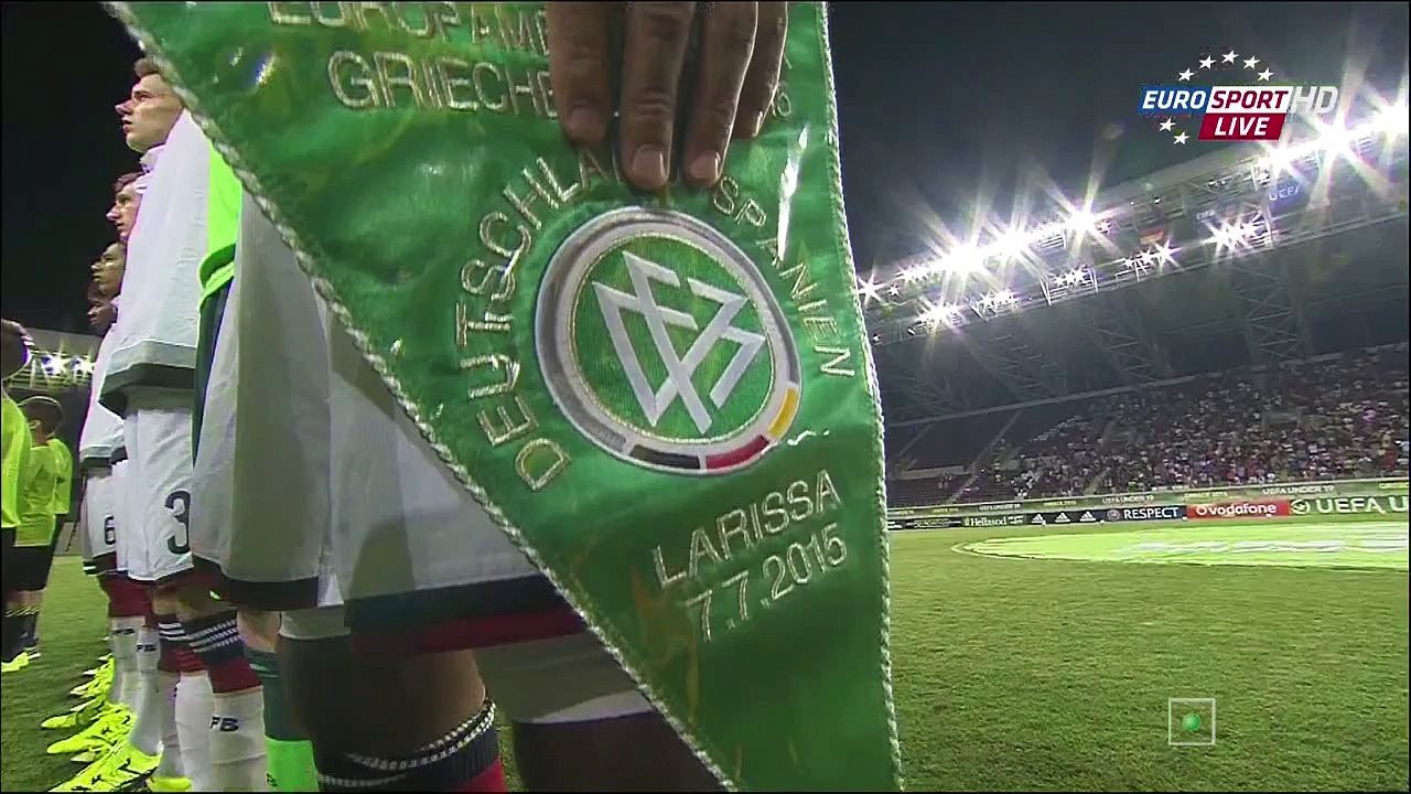 Greek fans boo the german anthem after the referendum! Euro Under 19 Germany 0-3 Spain 7/7/2015