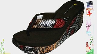 Dunlop Women's Wedge Flip Flop Pool Beach Shoe Sandal Sizes 3-8 (6 UK Brown)