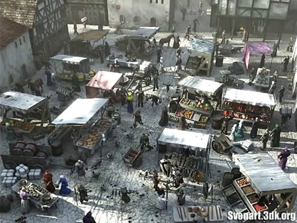 Medieval city market sound effect