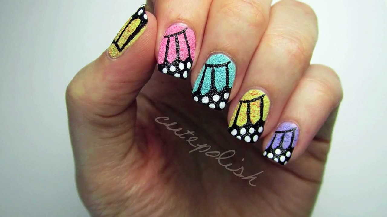 Textured Butterfly Wing Nails!
